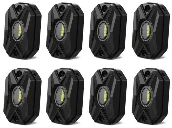 LED Rock Lights Kit White Light Flood Beam (4 UNIDADES) - BLANCO