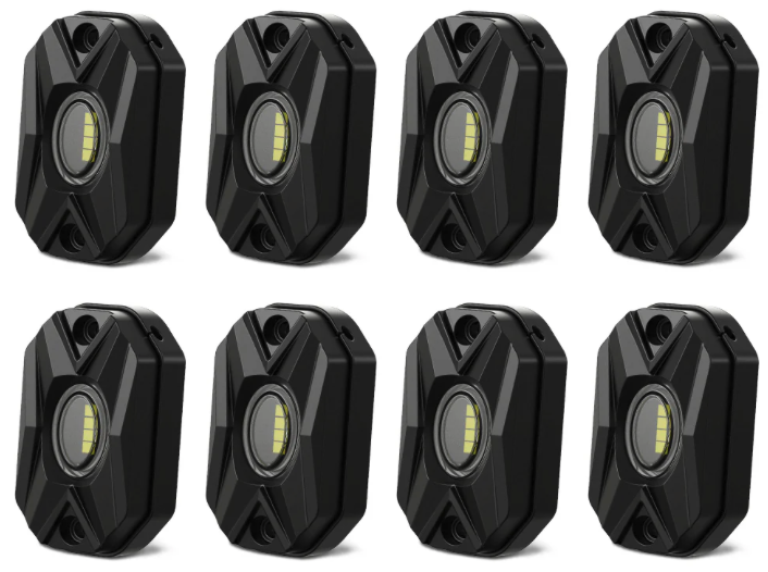 LED Rock Lights Kit White Light Flood Beam (4 UNIDADES) - BLANCO