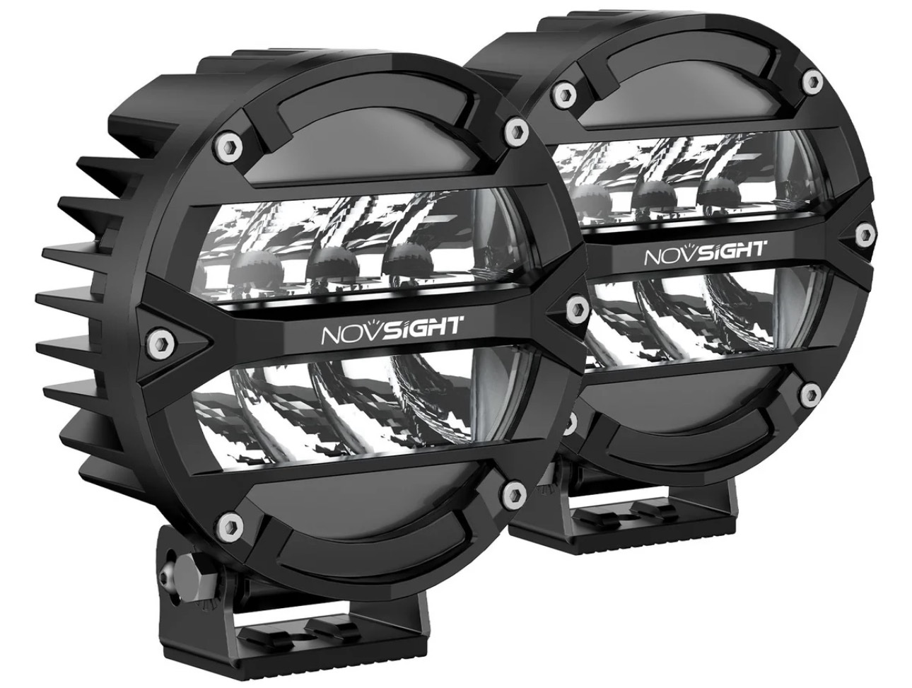 Kit de 2 luces LED redondas NOVSIGHT Rock Series de 5″