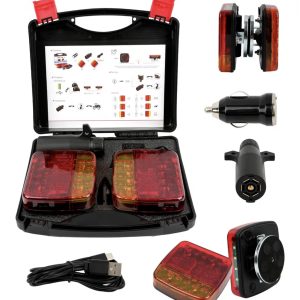 Kit de 2 Luces LED Inalámbricas Magnéticas para Remolque – Recargables